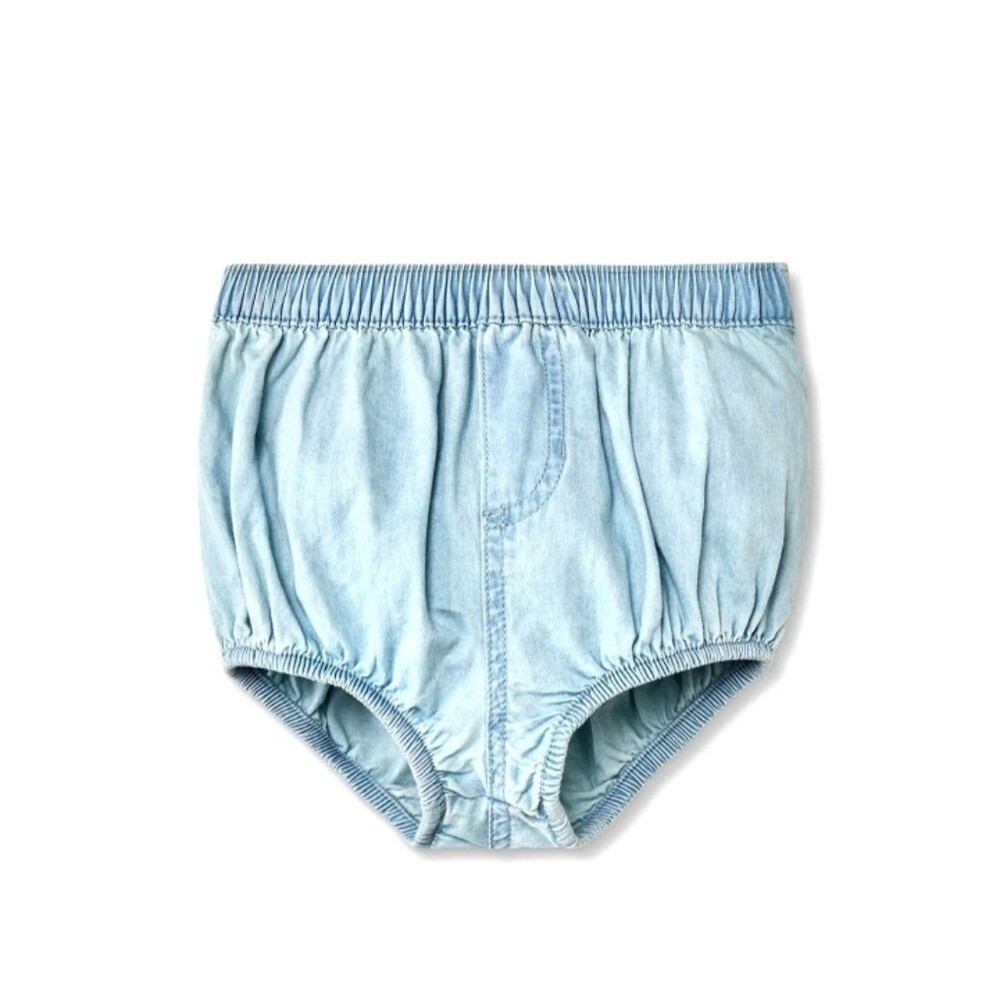 Light Blue Denim Kids Bloomers 6 9 Month Baby Unisex Shorts Diaper Cover